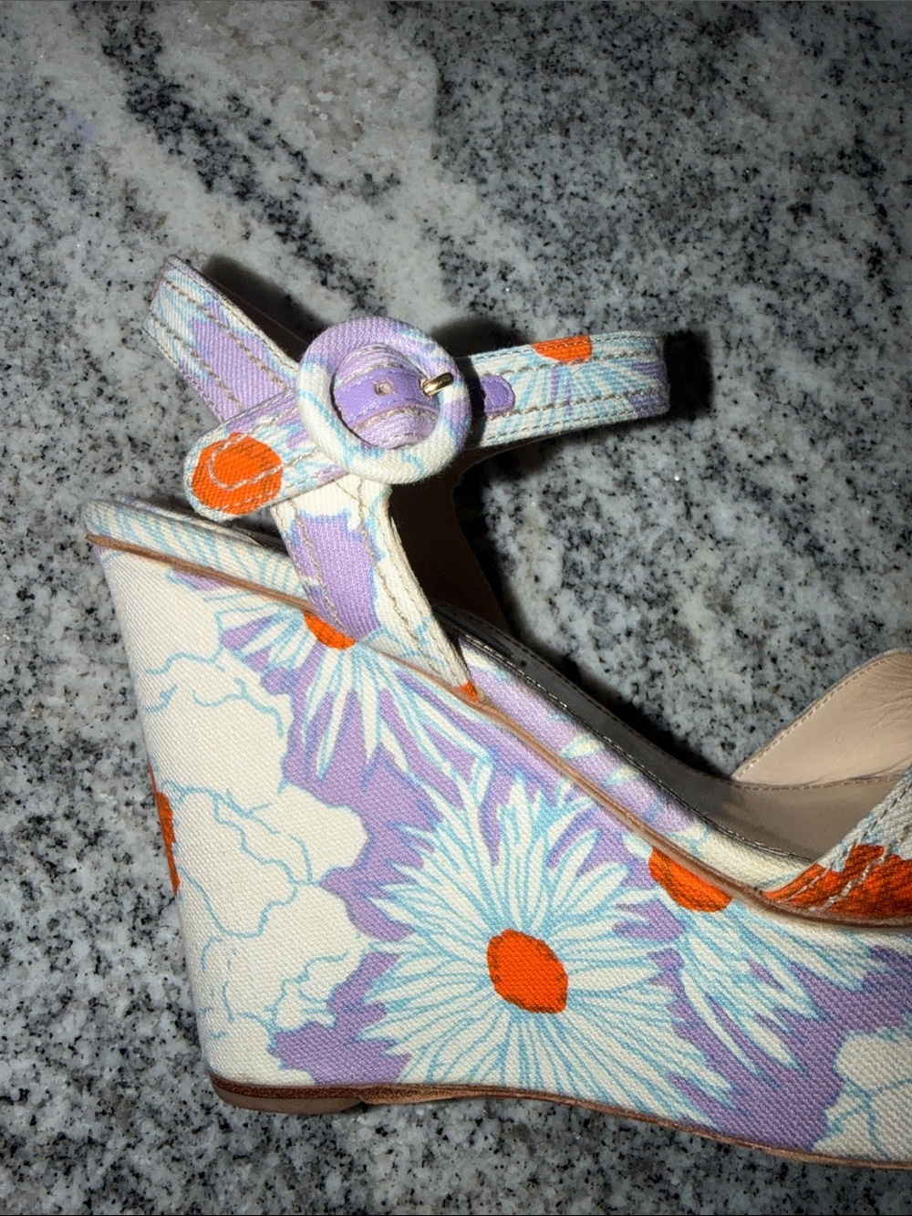 Vintage PRADA SS 2003 Archival Floral Platform Chunky… - Gem